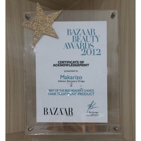 Bazaar Beauty Awards 2012 announces Makarizo Advisor Recovery Drops as the Best of the Best Reader's Choice Hair Treatment Product