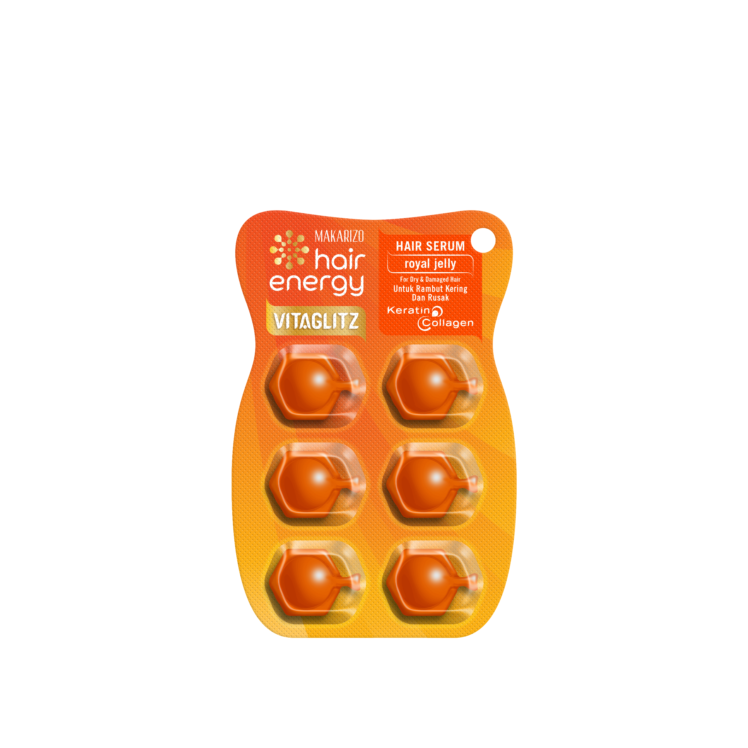 Makarizo VitaGlitz Hair Serum - Royal Jelly 6x1 mL