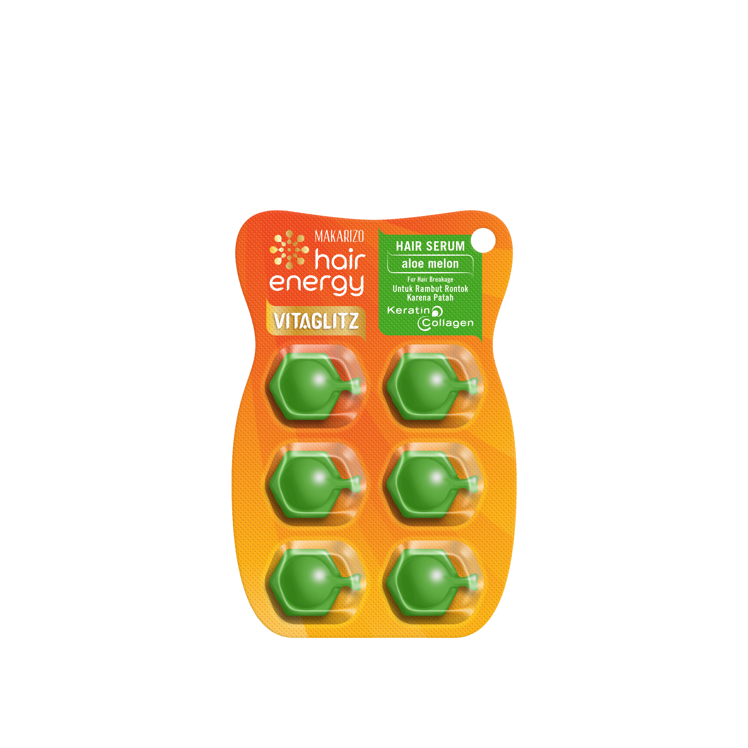 Makarizo VitaGlitz Hair Serum - Aloe Melon 6x1 mL